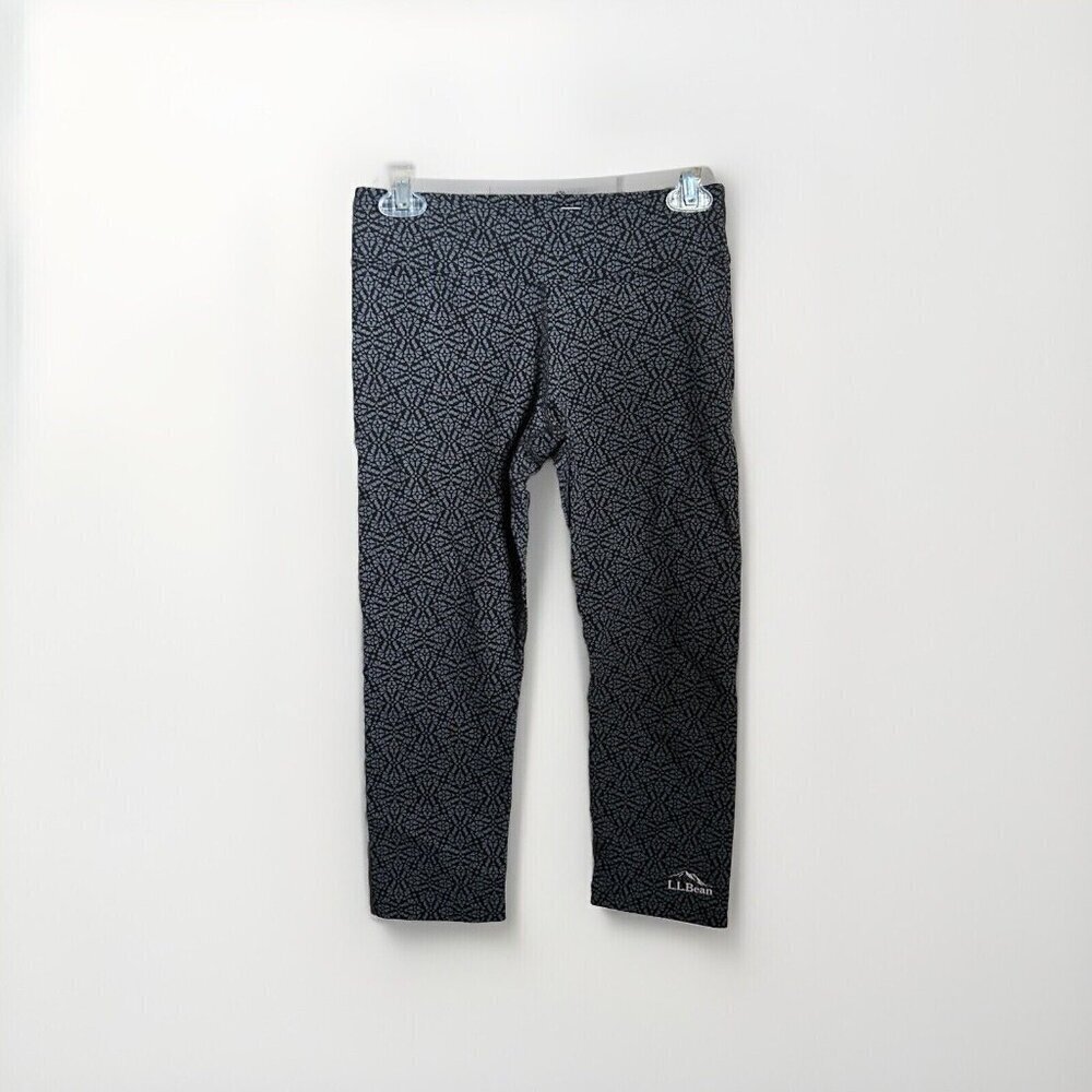 L.L. Bean Women's Pull-On Joggers Black & Grey Leggings Workout Pants Size XS